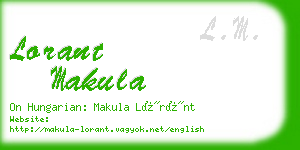 lorant makula business card